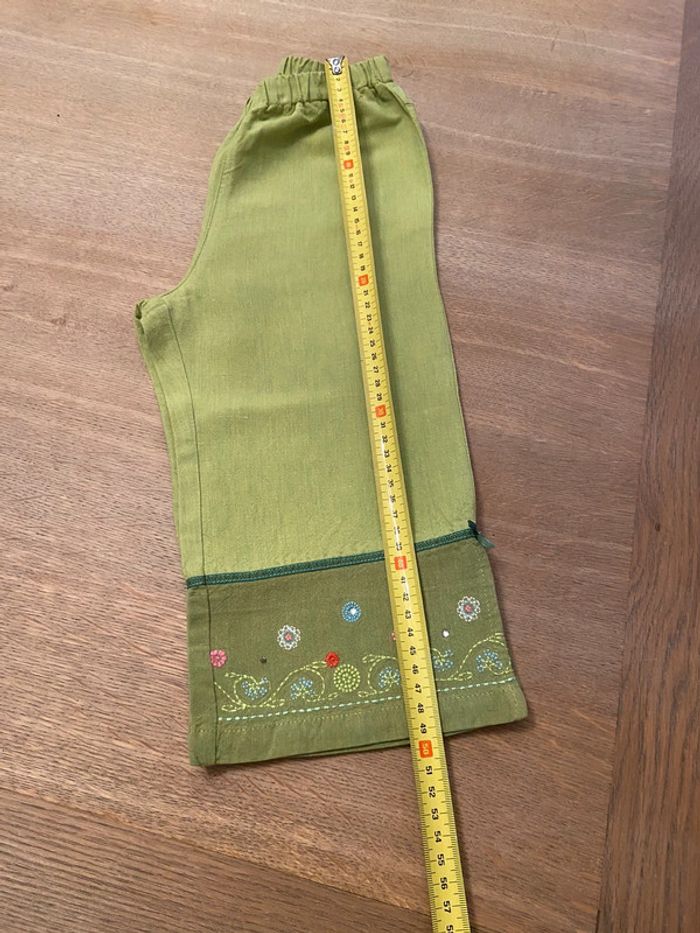 Pantacourt vert brodé neuf Catimini taille 5 ans - photo numéro 9
