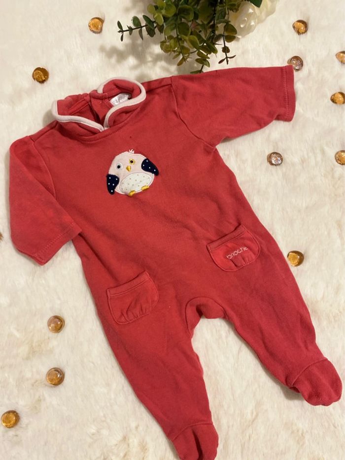 🌸 Pyjama fille léger bordeaux – fille Taille 1 mois -brioche 🌸