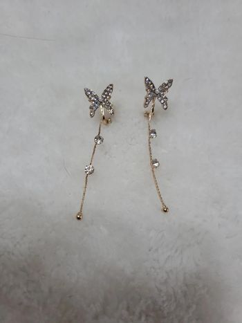 Clips pampilles papillons dorés
