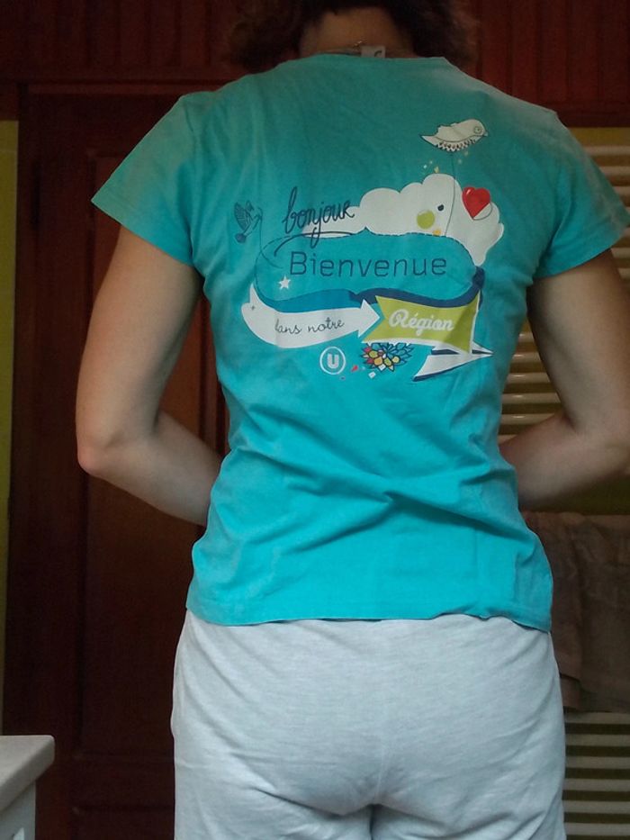 T-shirt femme bleu ciel Super U - photo numéro 6
