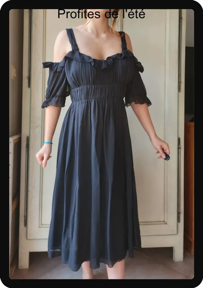 Magnifique robe longue voile noire Alain Manoukian - photo numéro 3