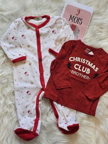 Neufs non portés🌲🤩😍 pyjama et teeshirt ml 9 mois garçon 🌲🤩😍