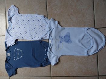 Lot de 3 bodies manches courtes 6 mois