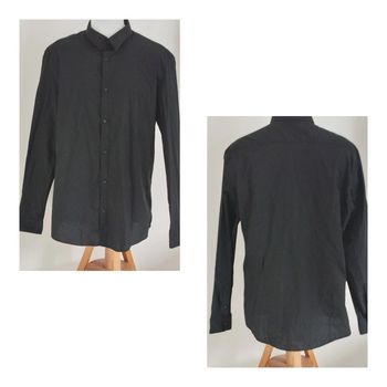Chemise manches longues noire slim fit H&M taille XL