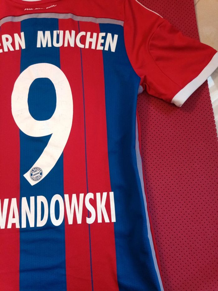 Maillot de foot Lewandowski Bayern München, Adidas Authentique Officiel taille enfant 13/14 ans - photo numéro 13