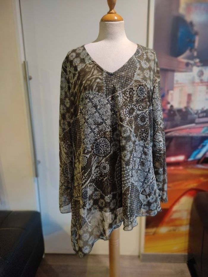 Blouse tunique bleu bonheur T 46