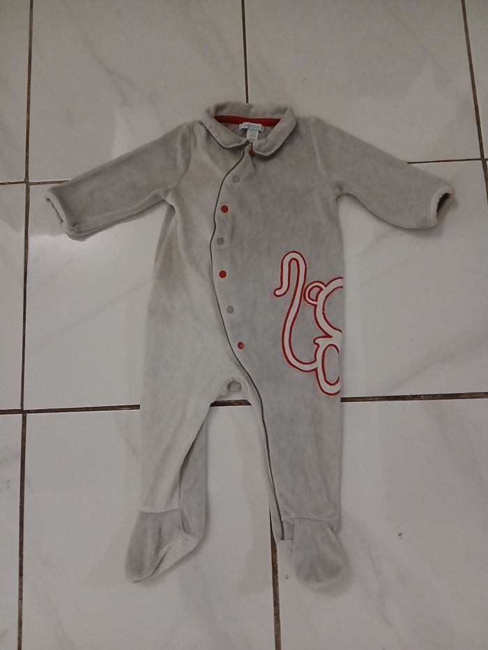 Pyjama 1 piece garcon en coton taille 12 mois marque obabi - photo numéro 7