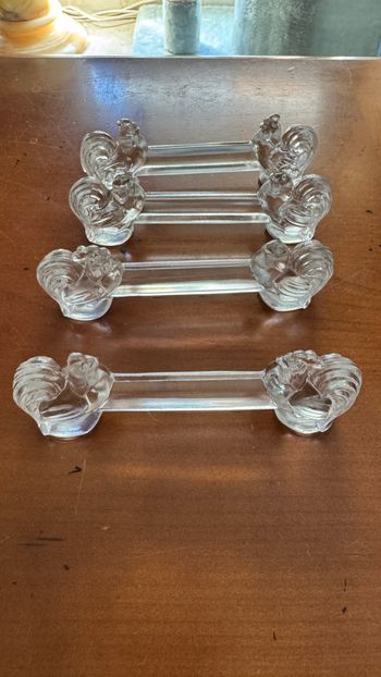 4 Porte couteau verre coq