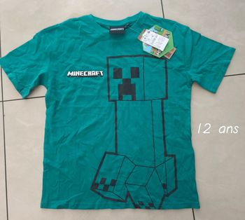 Tshirt Minecraft cripper 12 ans neuf