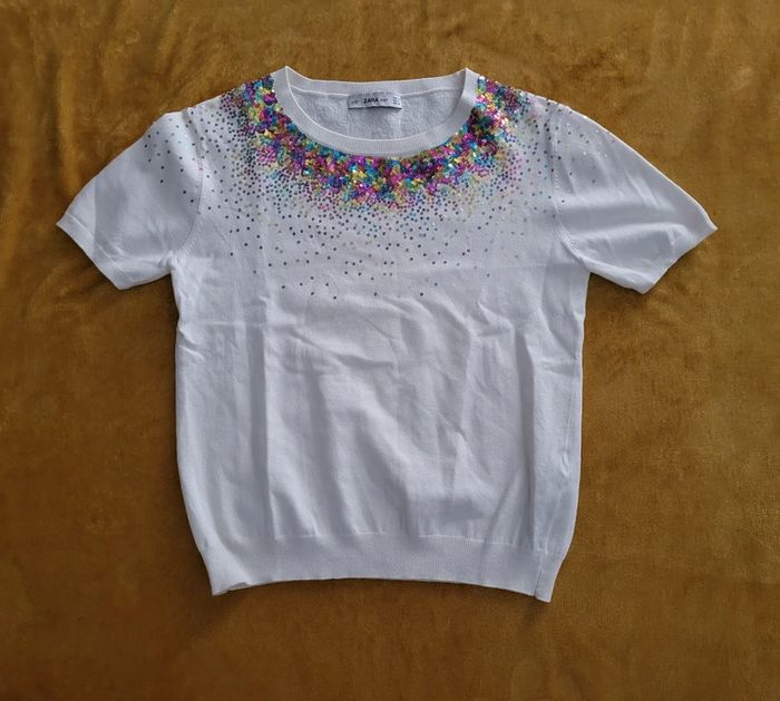 Pull demi manches à sequins