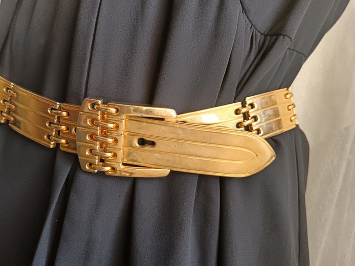 Vintage | Ceinture métal doré articulé | t. 80 - photo numéro 2