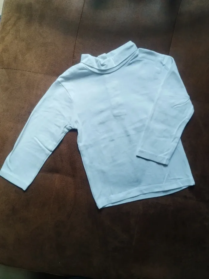 Sous-pull col roulé blanc garçon 12 mois