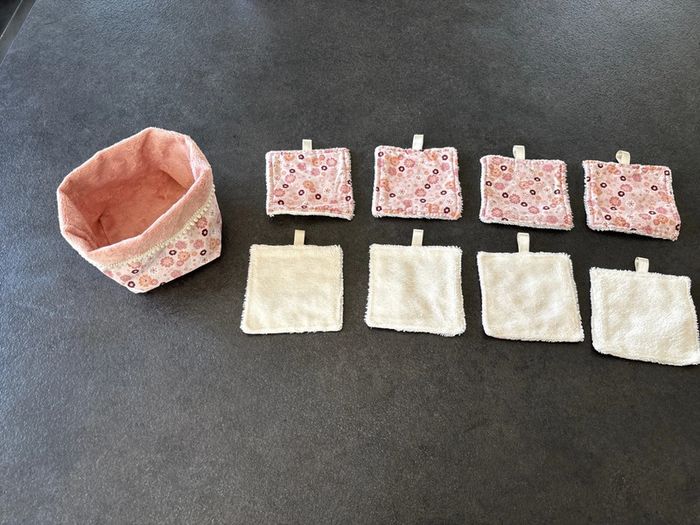 Panière et lingettes lavables