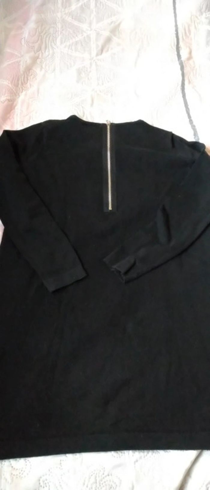 Pull long fermeture éclair au dos noir femme S mango - photo numéro 8