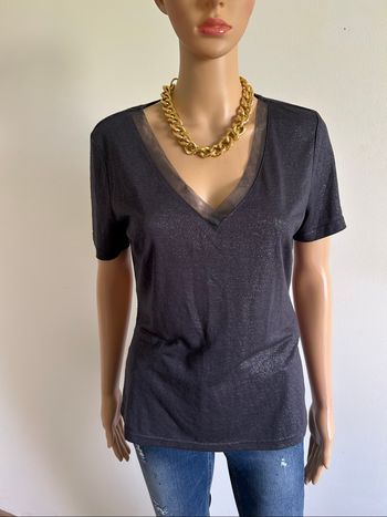 Teeshirt gris foncé pailleté à manches courtes Morgan taille M jamais porté