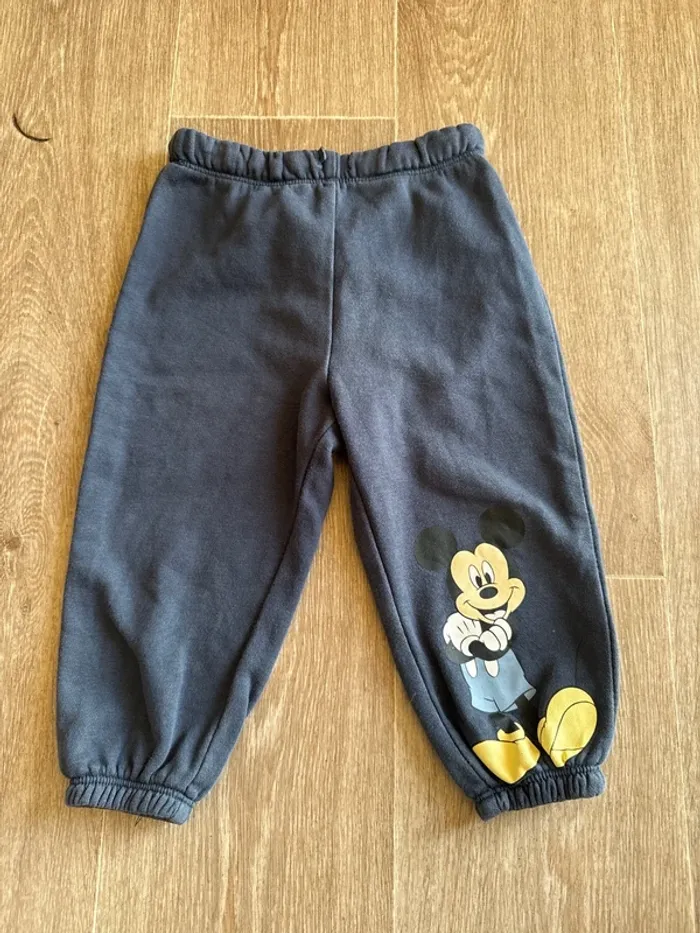 Pantalon bleu marine Mickey H&M 12-18 mois