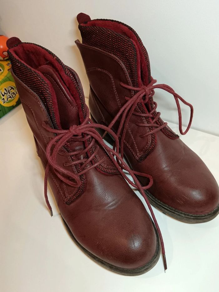 Bottines bordeaux - photo numéro 2