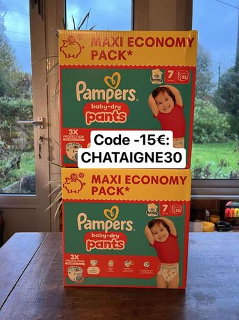 Lot 2 cartons couche Pampers taille 7