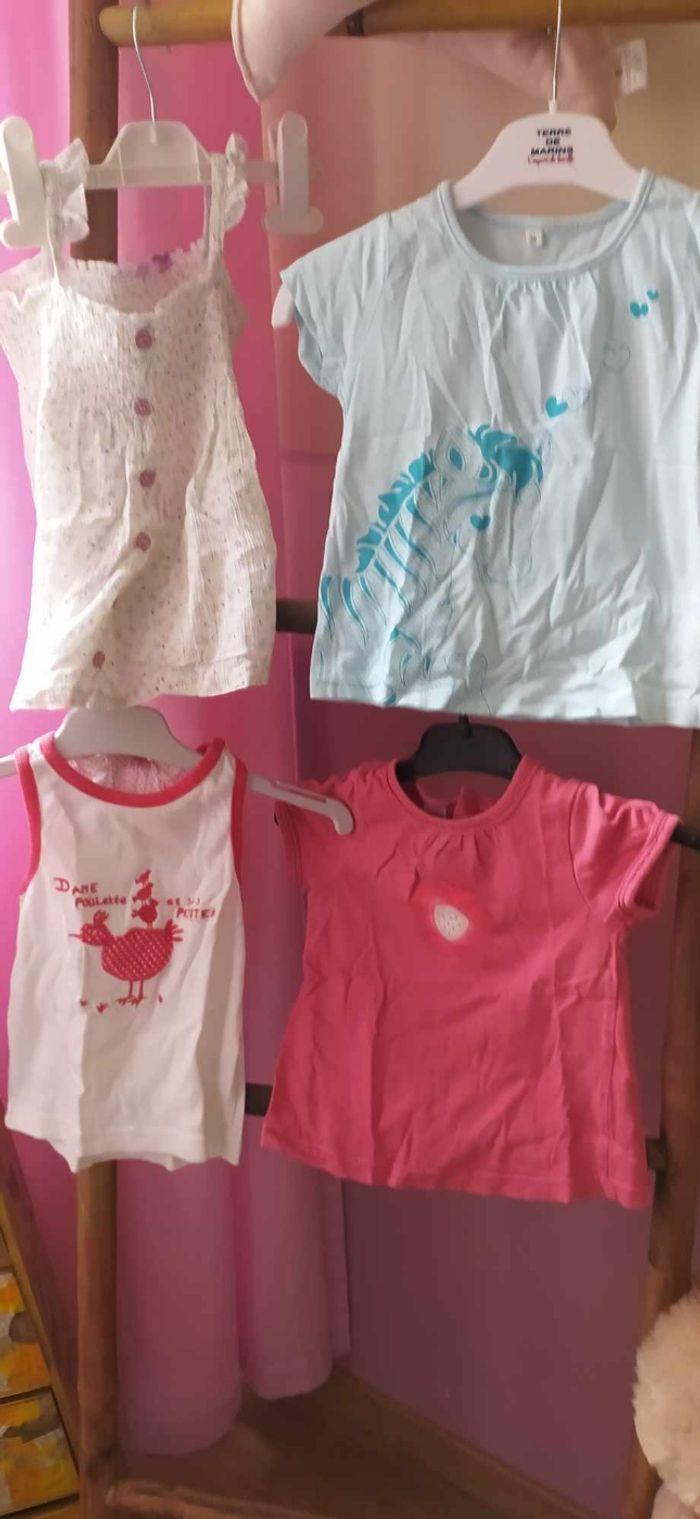 Lot de 4 hauts  ( tshirt, debardeur) fille18 mois - photo numéro 5