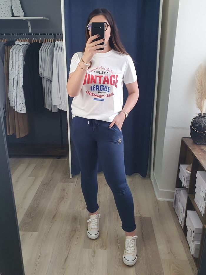 T-shirt Vintage League blanc Taille S/M - photo numéro 2
