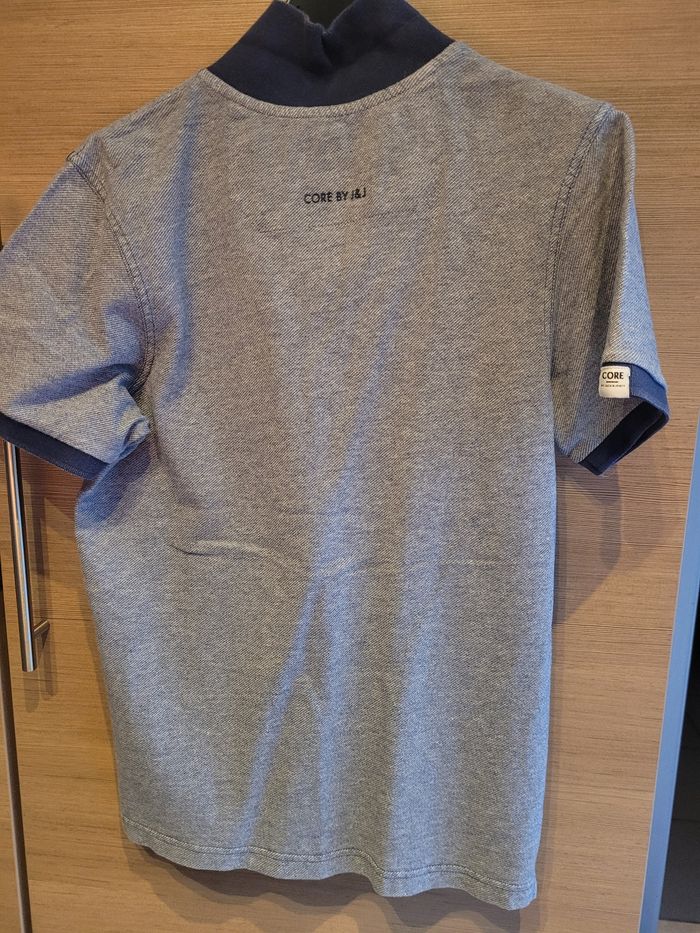 Polo gris chiné bleu marine - photo numéro 3
