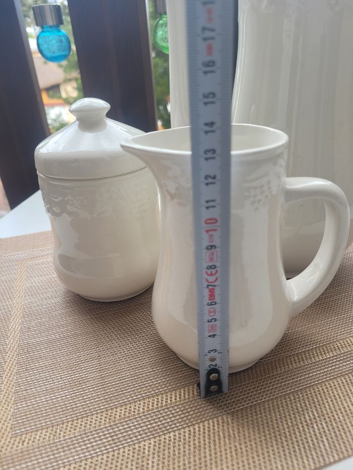 Cafetière, pot à sucres et pot à lait Sarreguemines - photo numéro 4