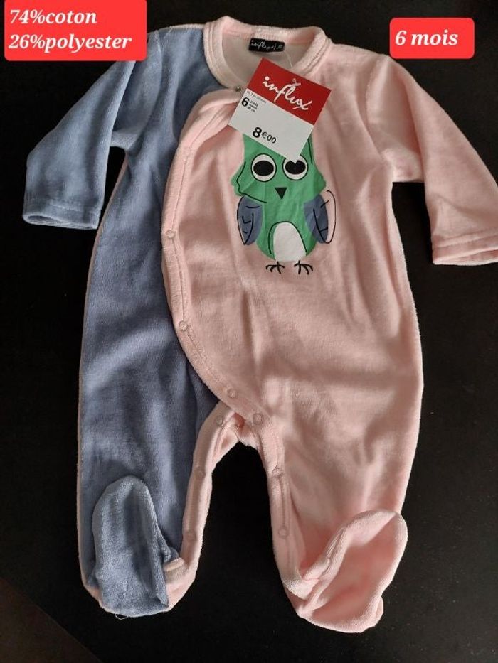 Grenouillère fille 6mois motif hibou