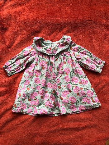 Robe manches longues à fleurs - 12 mois