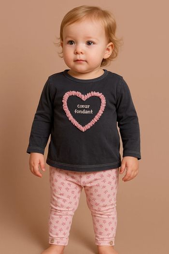 T-shirt noir cœur TAO