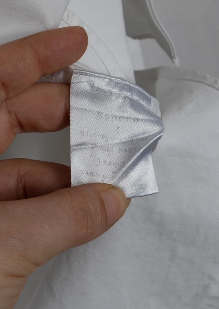 Chemise blanche col rond Sandro Paris Taille M - photo numéro 9