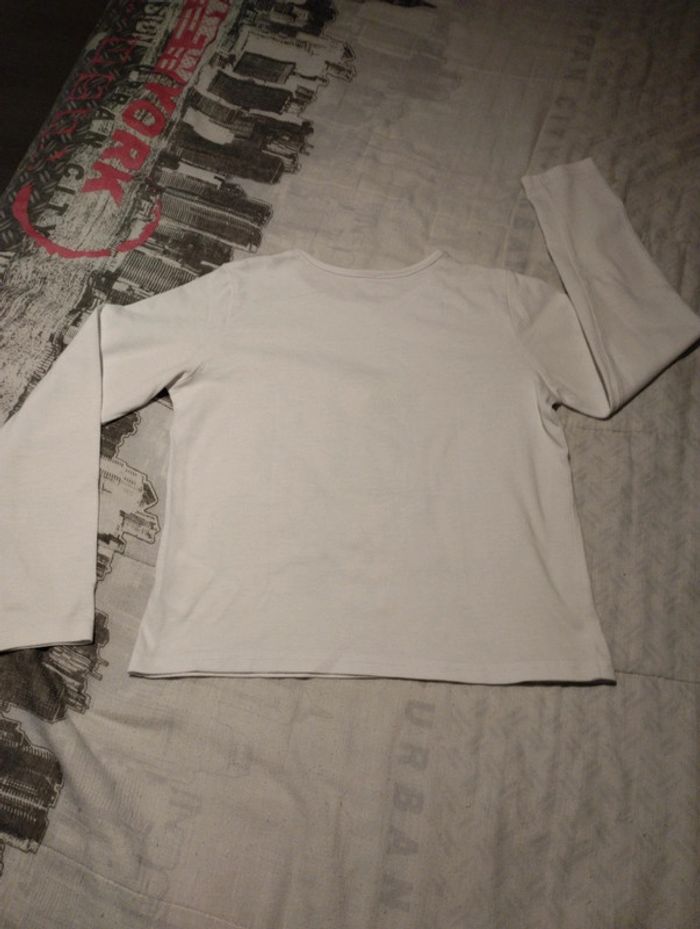Tee shirt manches longues blanc - photo numéro 4