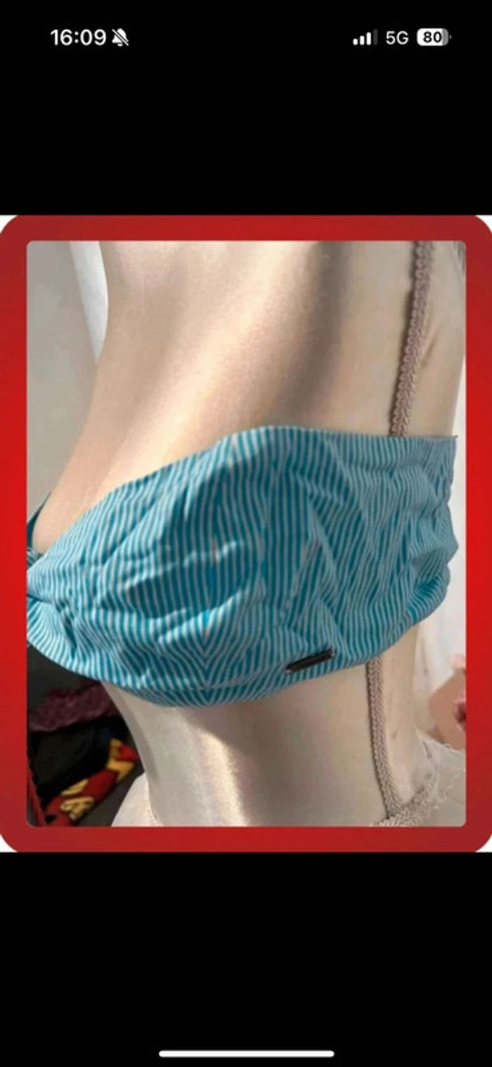 Bandeau kaporal neuf bleu à rayures 🌈 - photo numéro 3