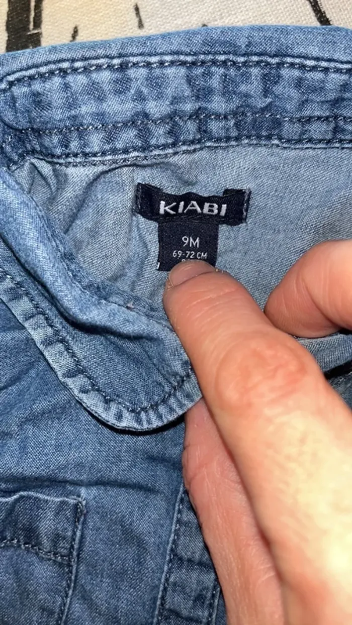 Chemise en jeans/ pantalon sarouel kiabi 9 mois - photo numéro 5