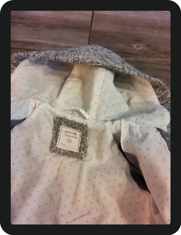 Manteau avec capuche gris blanc Unit Girl Outerwear Taille 6 mois - photo numéro 4