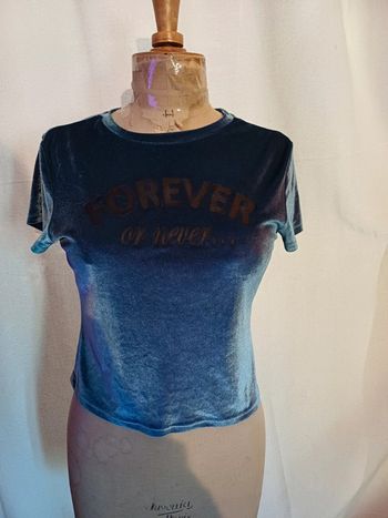 Top court H&M femme taille 40 effet velours