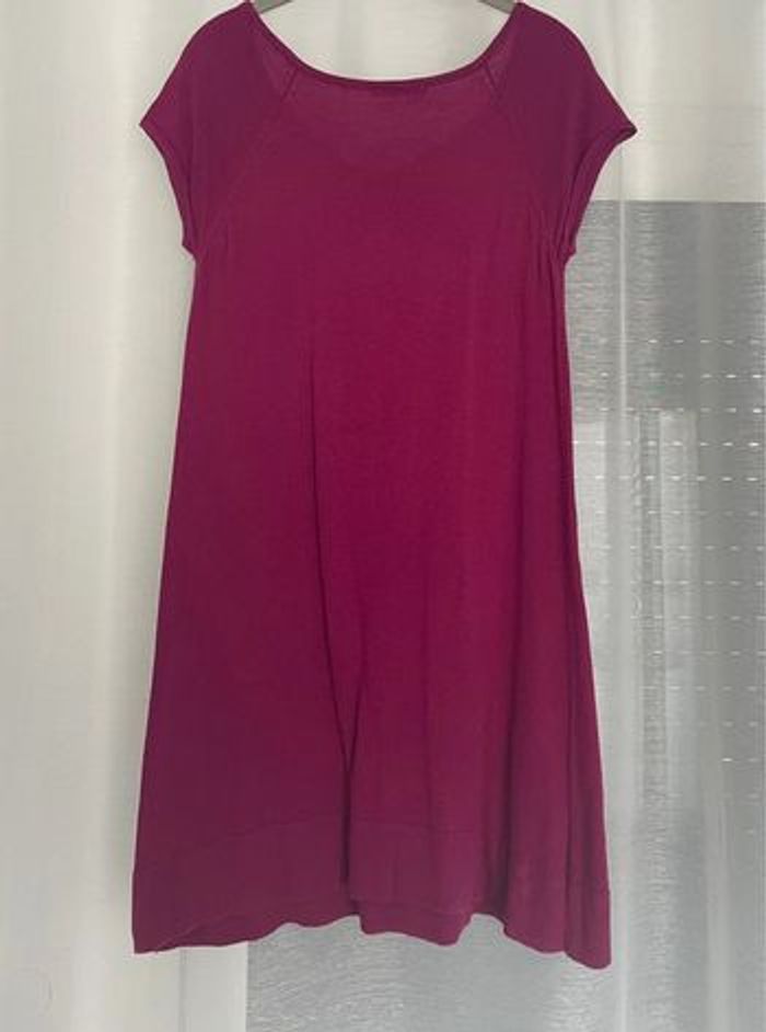 Camaieu - robe pull col rond fushia T38 - photo numéro 3