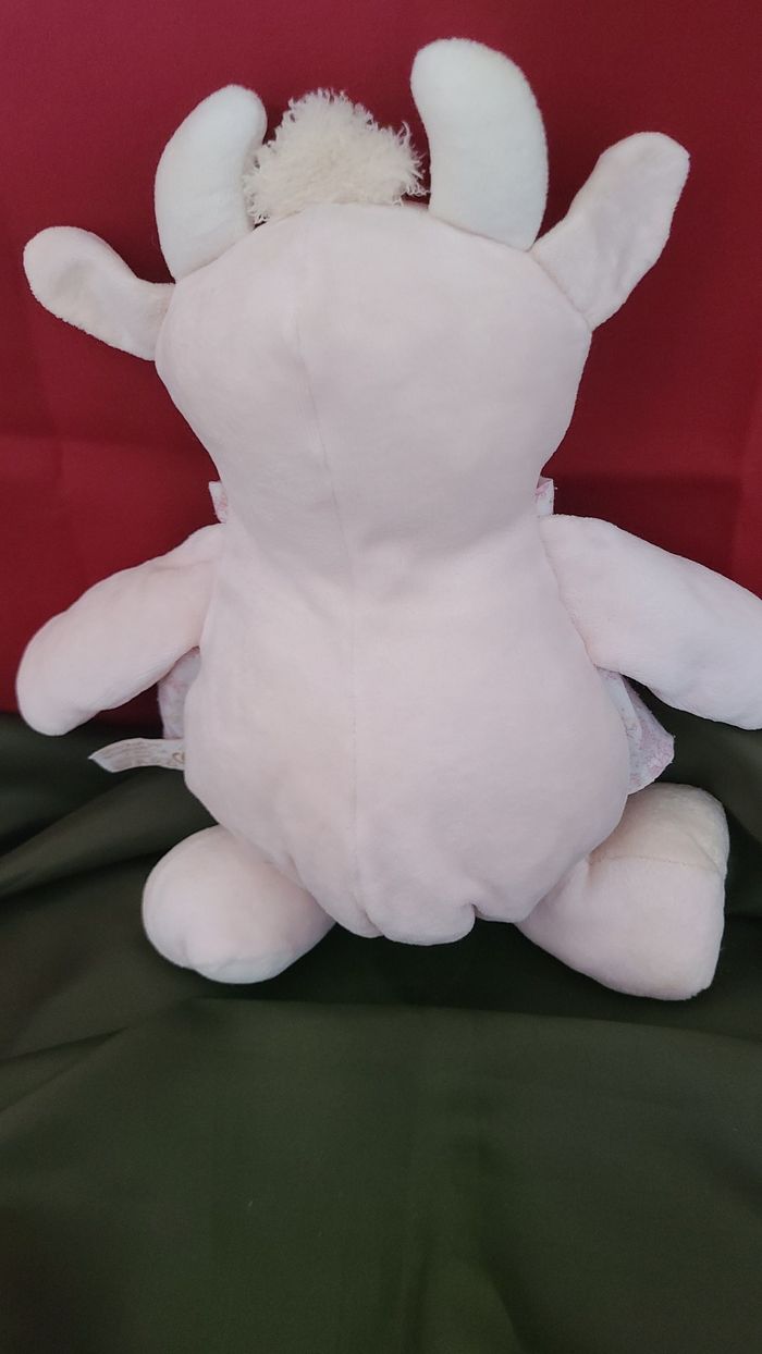 Doudou girafe vache rose fleurs TAKINOU - photo numéro 2