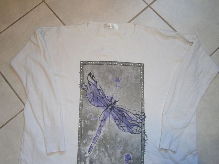 Pull ML blanc rosé CHERRY BLOOM Taille 42 - photo numéro 3