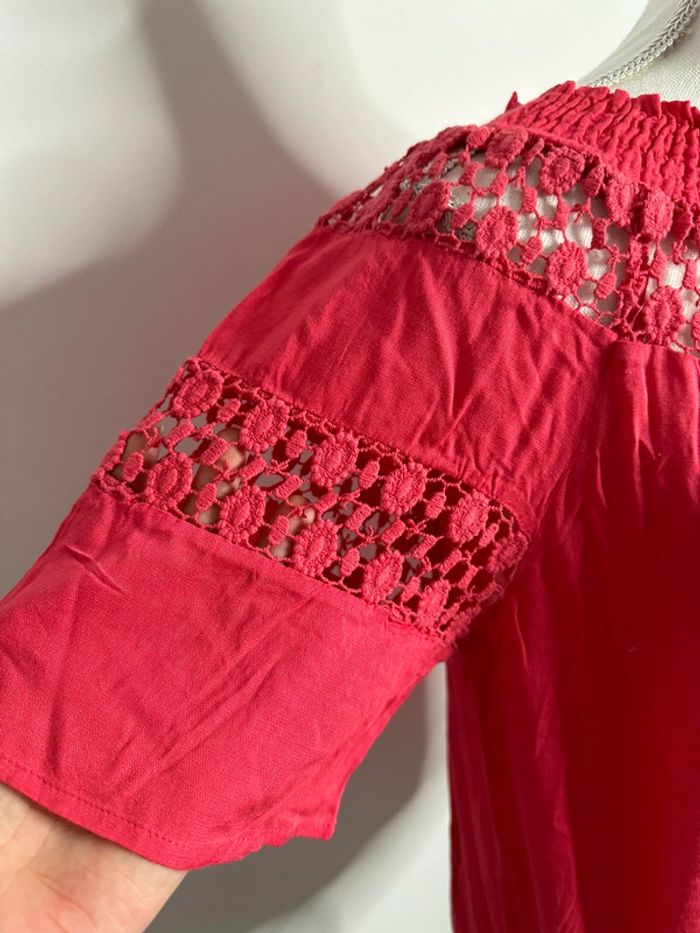 Blouse en dentelle rose fuchsia Blancheporte T38/40 M/L - photo numéro 4