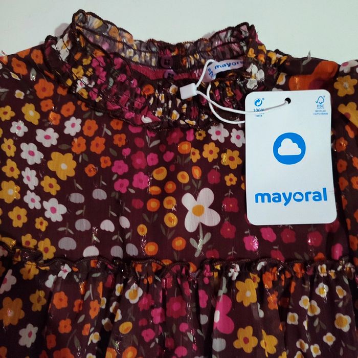 Robe avec trois niveaux de volants, pour fille de 5 ans Mayoral - photo numéro 2