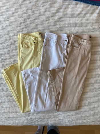 Lot de 3 pantalons coton taille basse / Taille 42