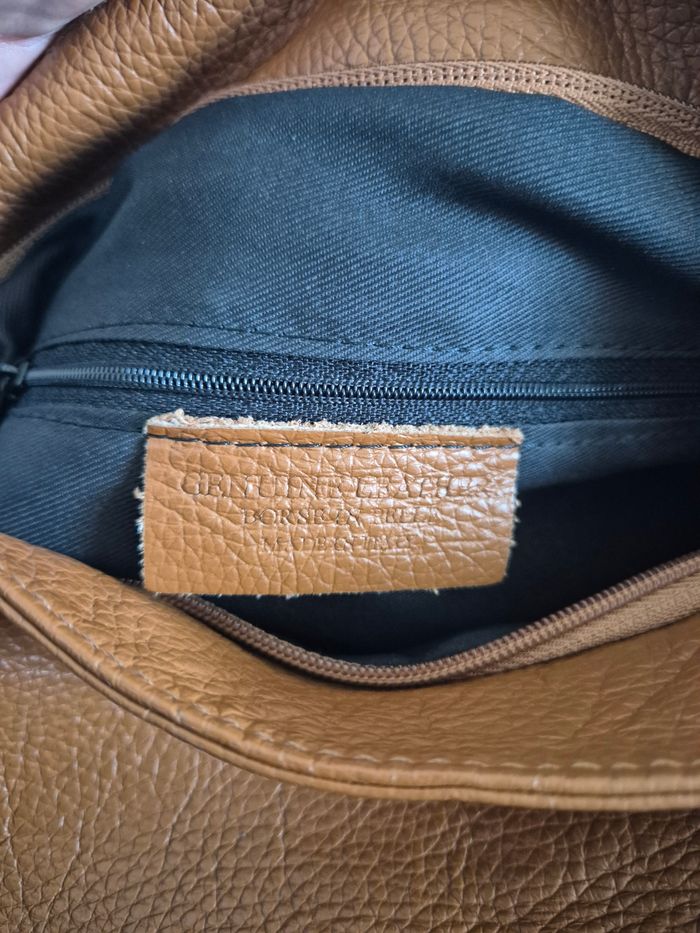 Sac à main beige et marron The Genuine Leather - photo numéro 3