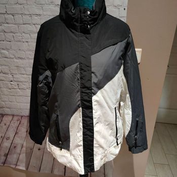 Veste de ski Etirel – T48 – Blanc / gris / noir – Jupe anti-neige M·Très bon état