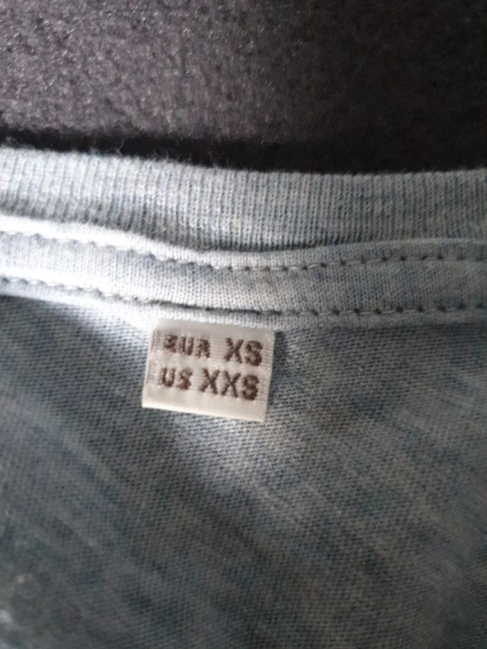 Tee-shirt femme bleu chiné taille XS - photo numéro 4