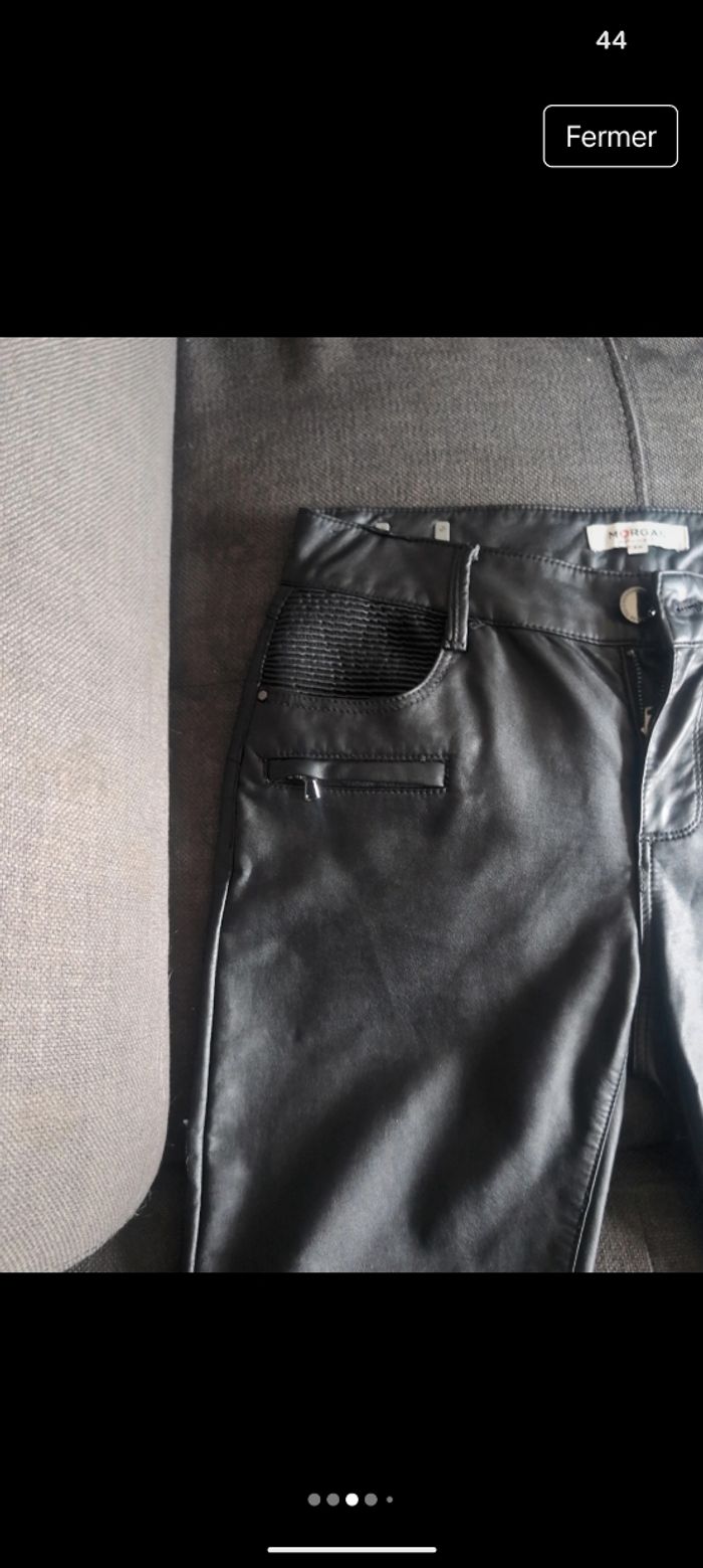 Pantalon simili cuir taille 40 morgan - photo numéro 3