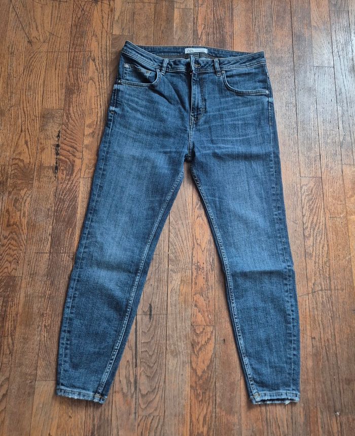 Jean femme bleu zara taille 42 XL - photo numéro 2