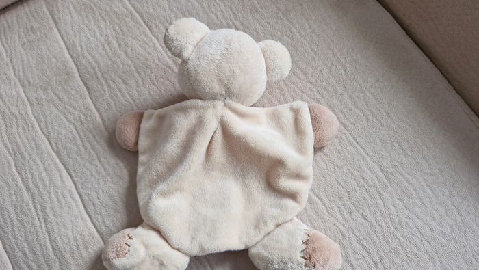 Doudou plat  Ourson marron et ecru - photo numéro 2