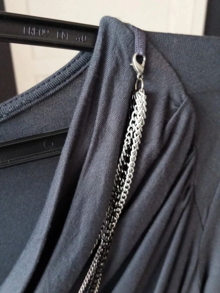 Blouse tunique t-shirt gris collier 3 suisses taille 36 - photo numéro 2