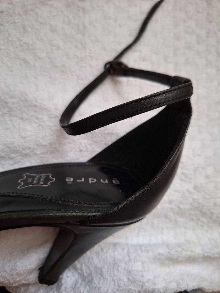 Escarpins à talons cuir  noir - photo numéro 7