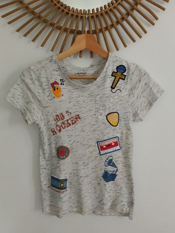 Tee shirt gris motifs orchestra 10ans
